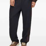 Navy pants, full body view