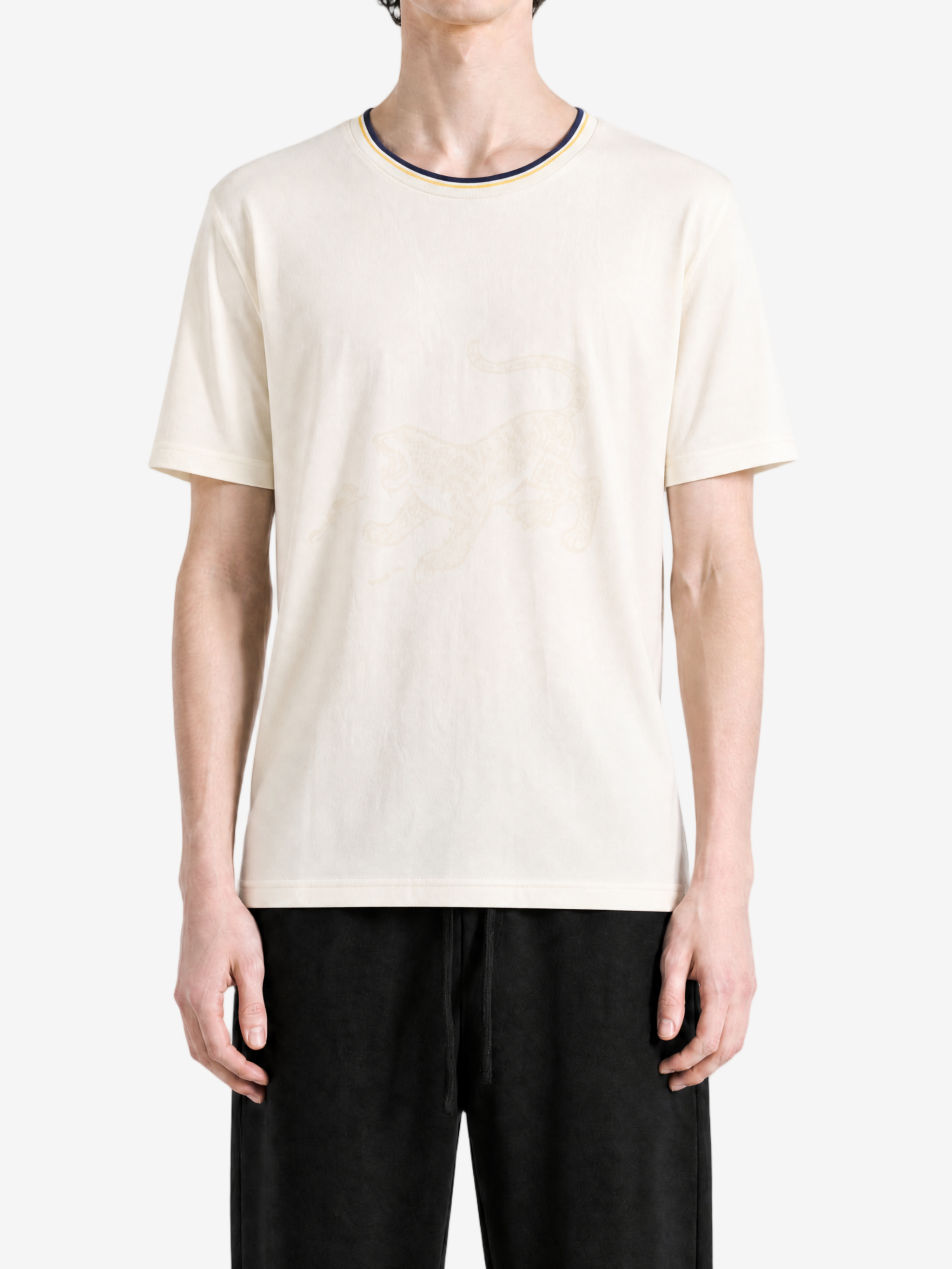 White t-shirt, full body view