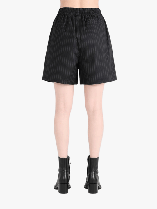 Black short worn by a person, showing the short fit