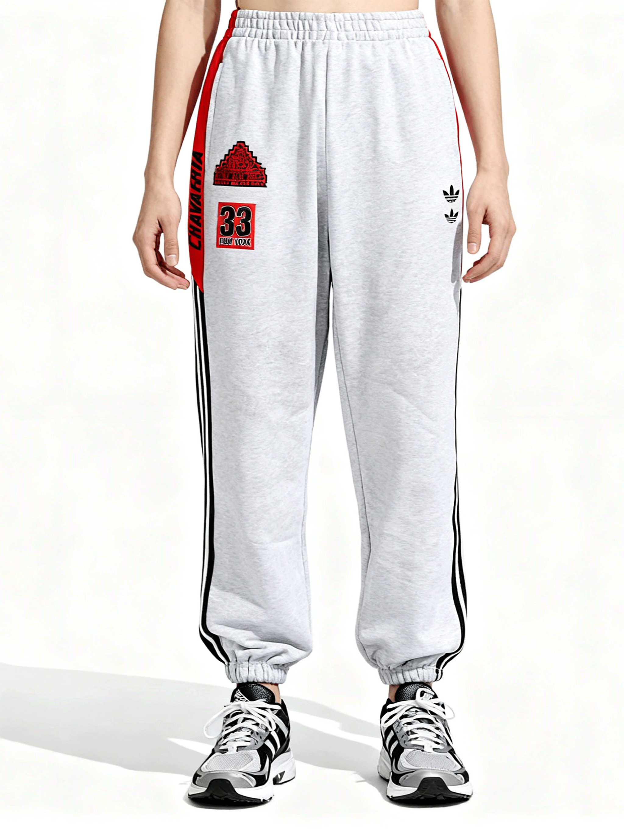 Grey pants worn by a person, showing the pants fit