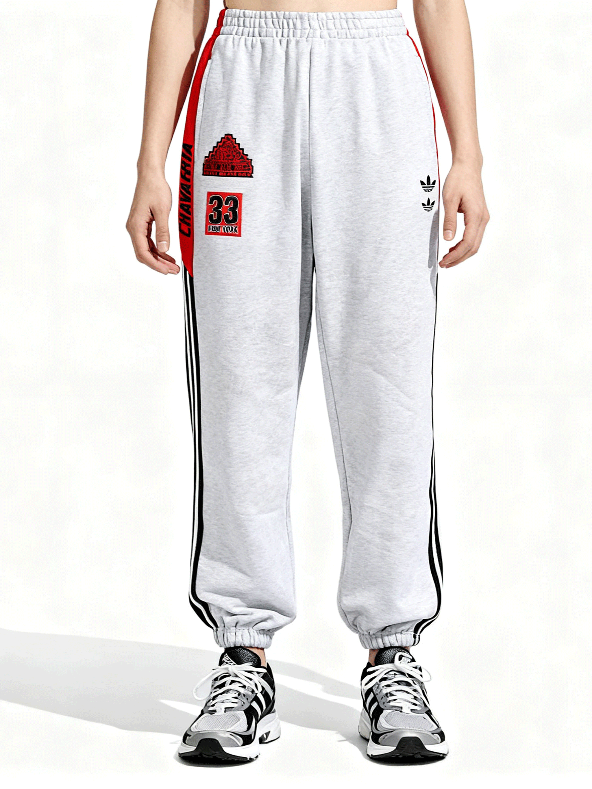 Grey pants worn by a person, showing the pants fit