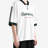 White t-shirt worn by a person, showing the t-shirt fit