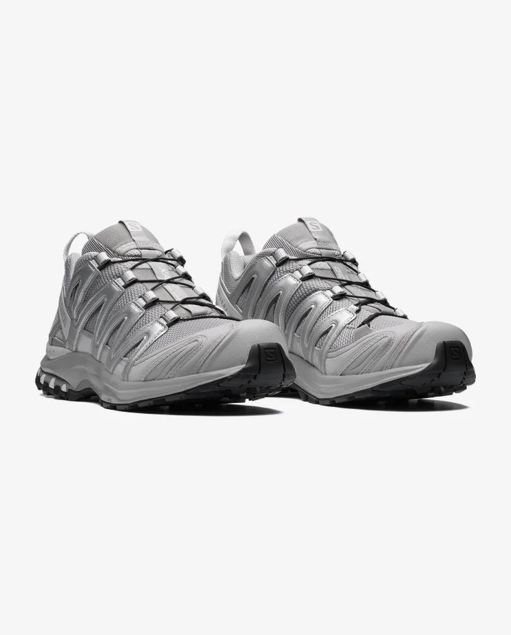 Grey sneakers, side view