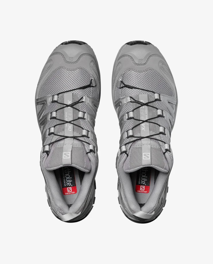 Grey sneakers, top view