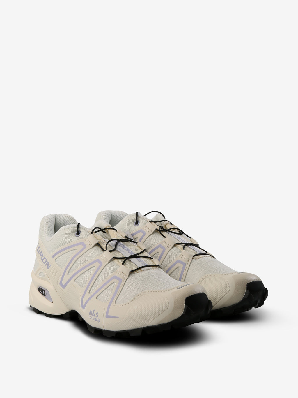 Tan shoes, side view