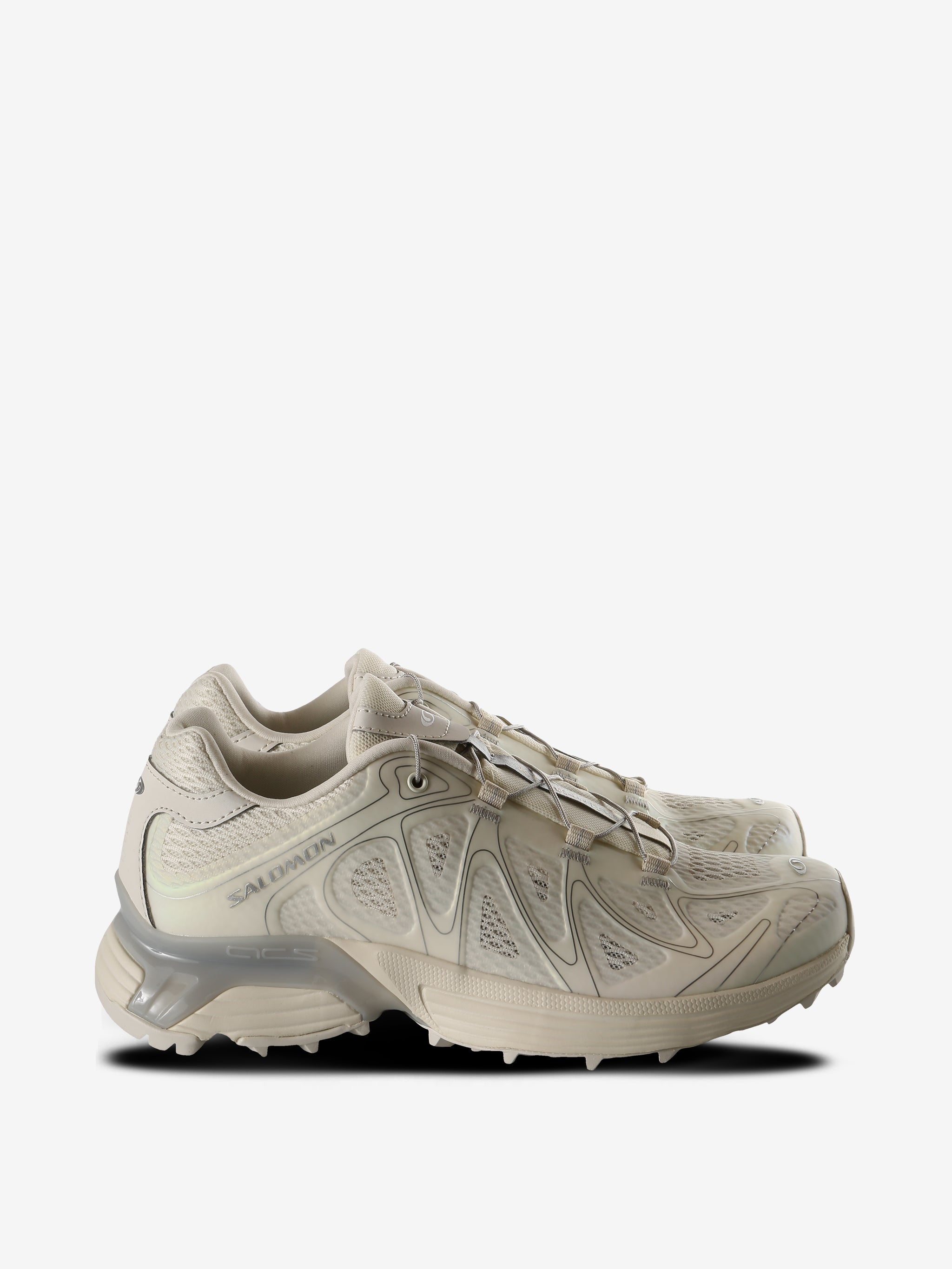 Tan sneakers, front view