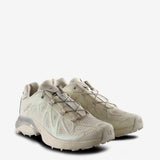 Tan sneakers, side view