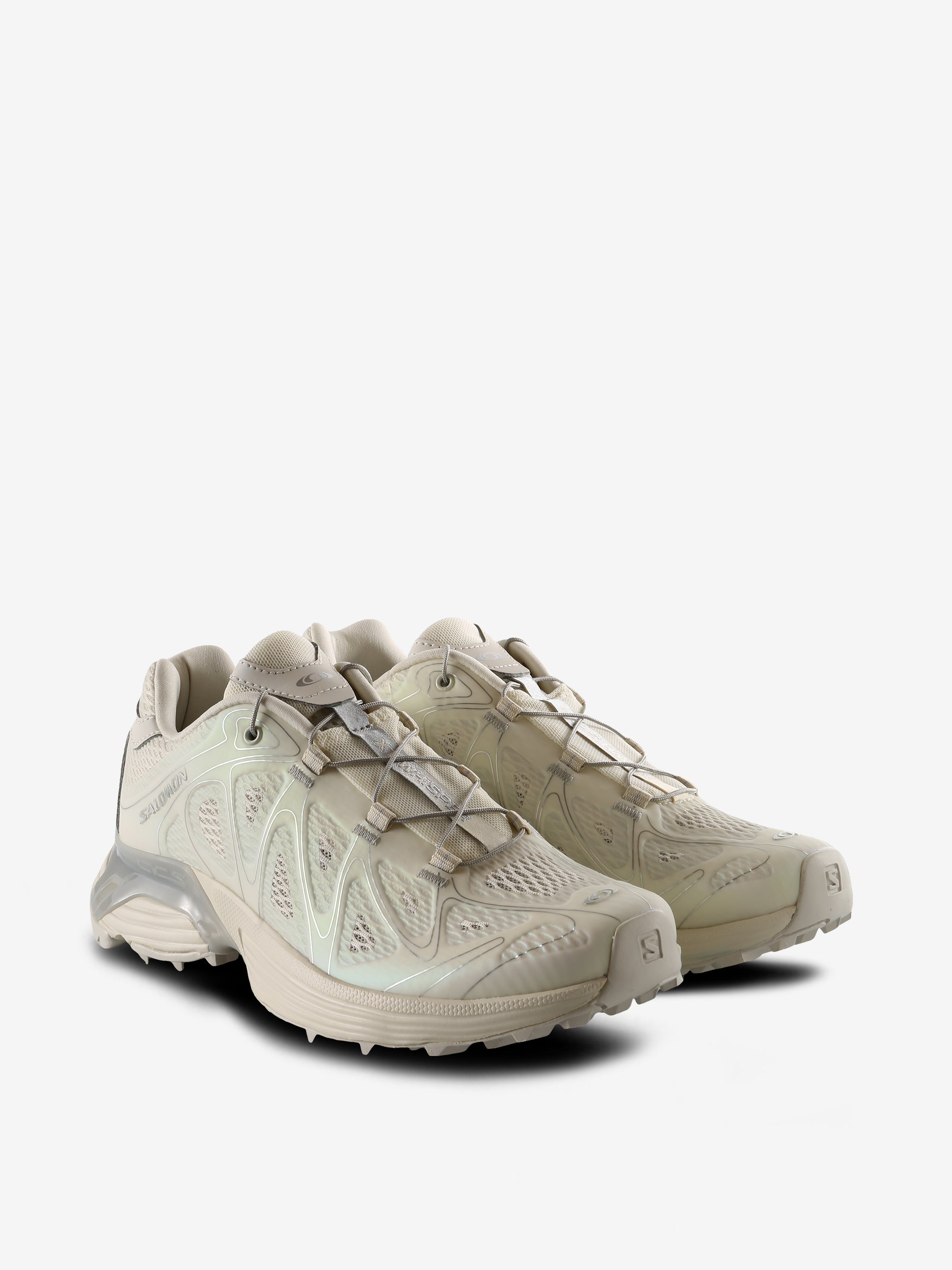 Tan sneakers, side view