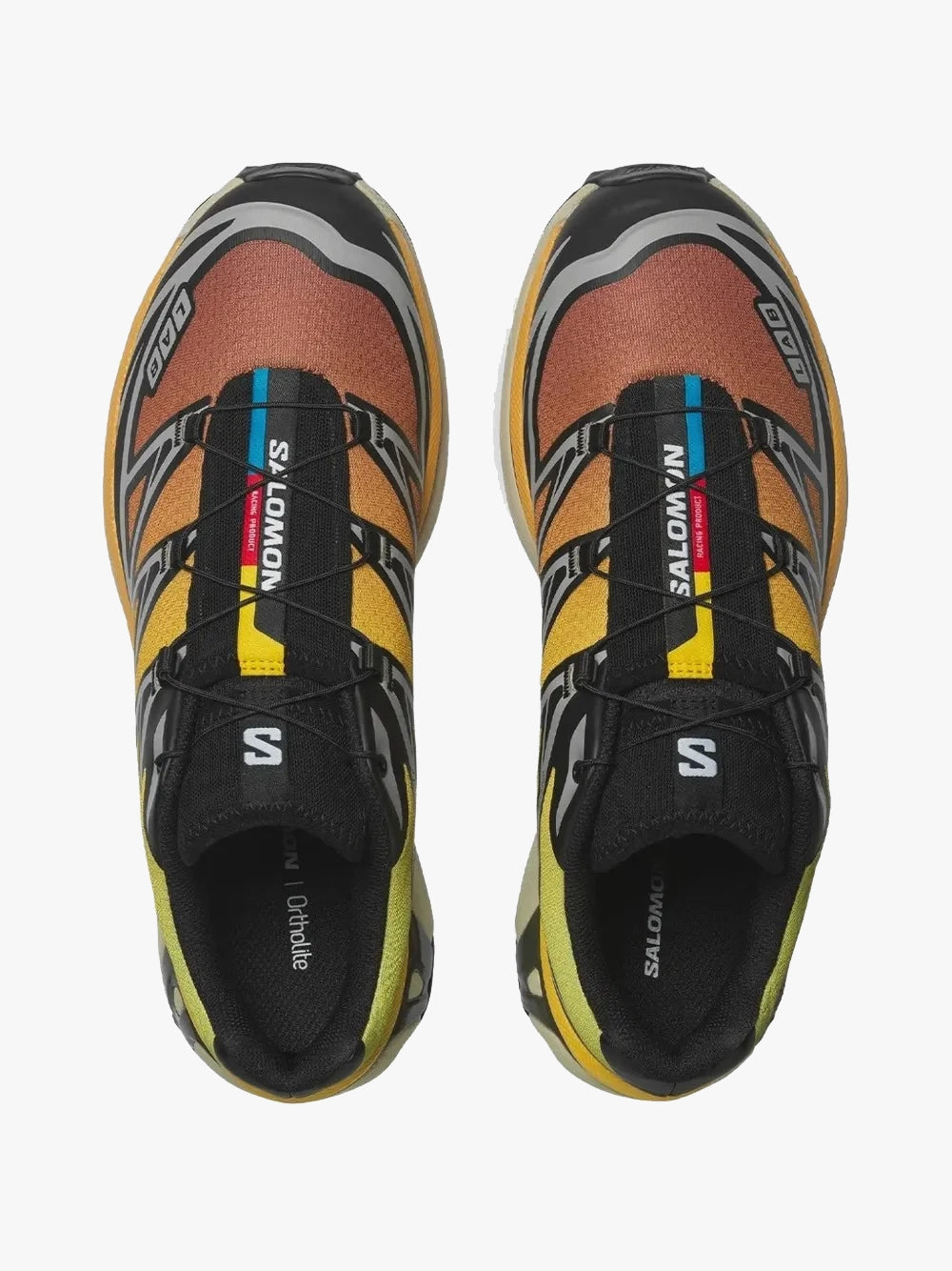 Yellow sneakers, top view