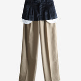 Navy pants, front view