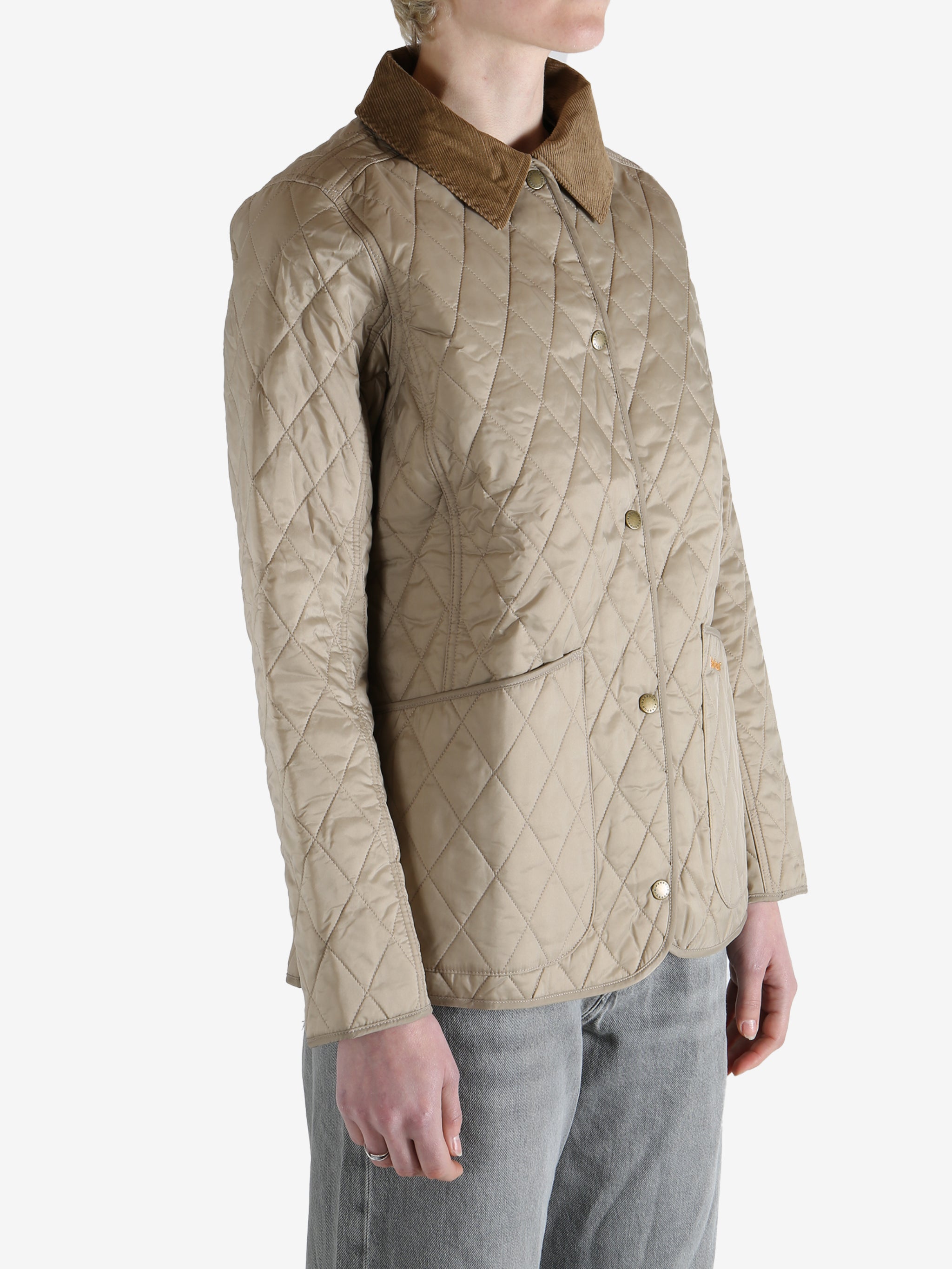 Quilted jacket worn by a person, showing the jacket fit