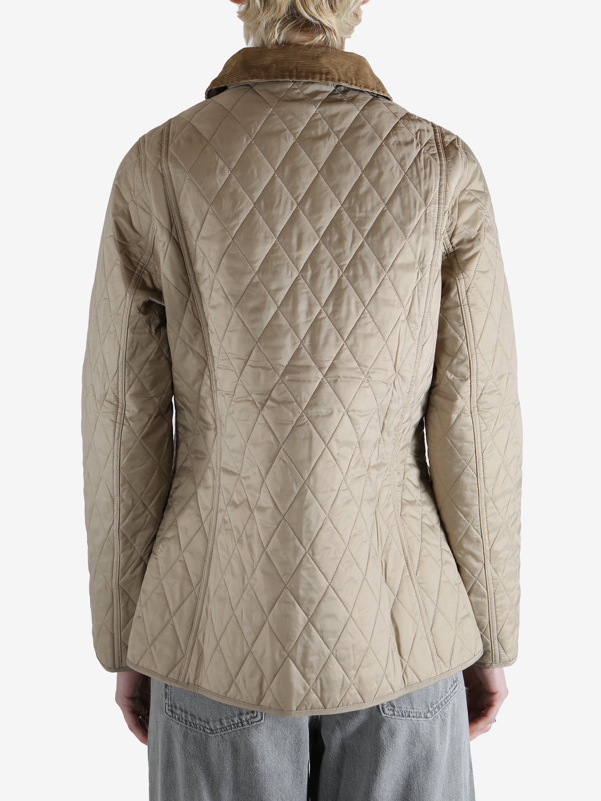Quilted jacket worn by a person, showing the jacket fit