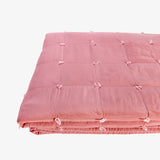 Write product listing alt text that is SEO + ADA focused that shows the thickness of the quilt folded