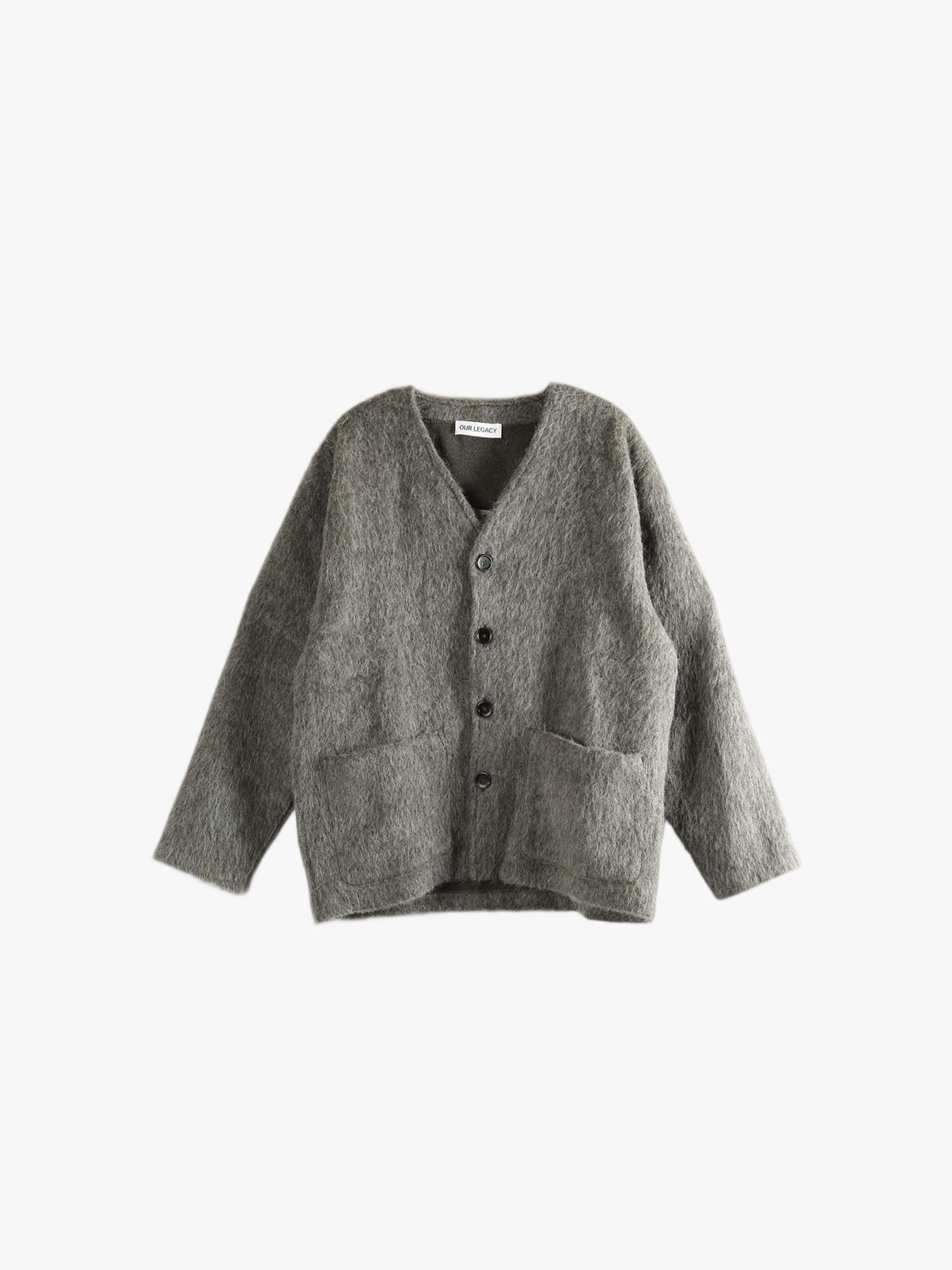Grey cardigan, front view
