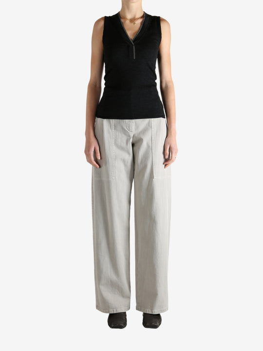 Black top, full body view