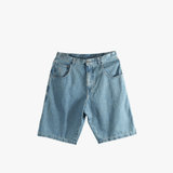 Blue short, front view