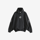 Black sweats-hoodies, front view