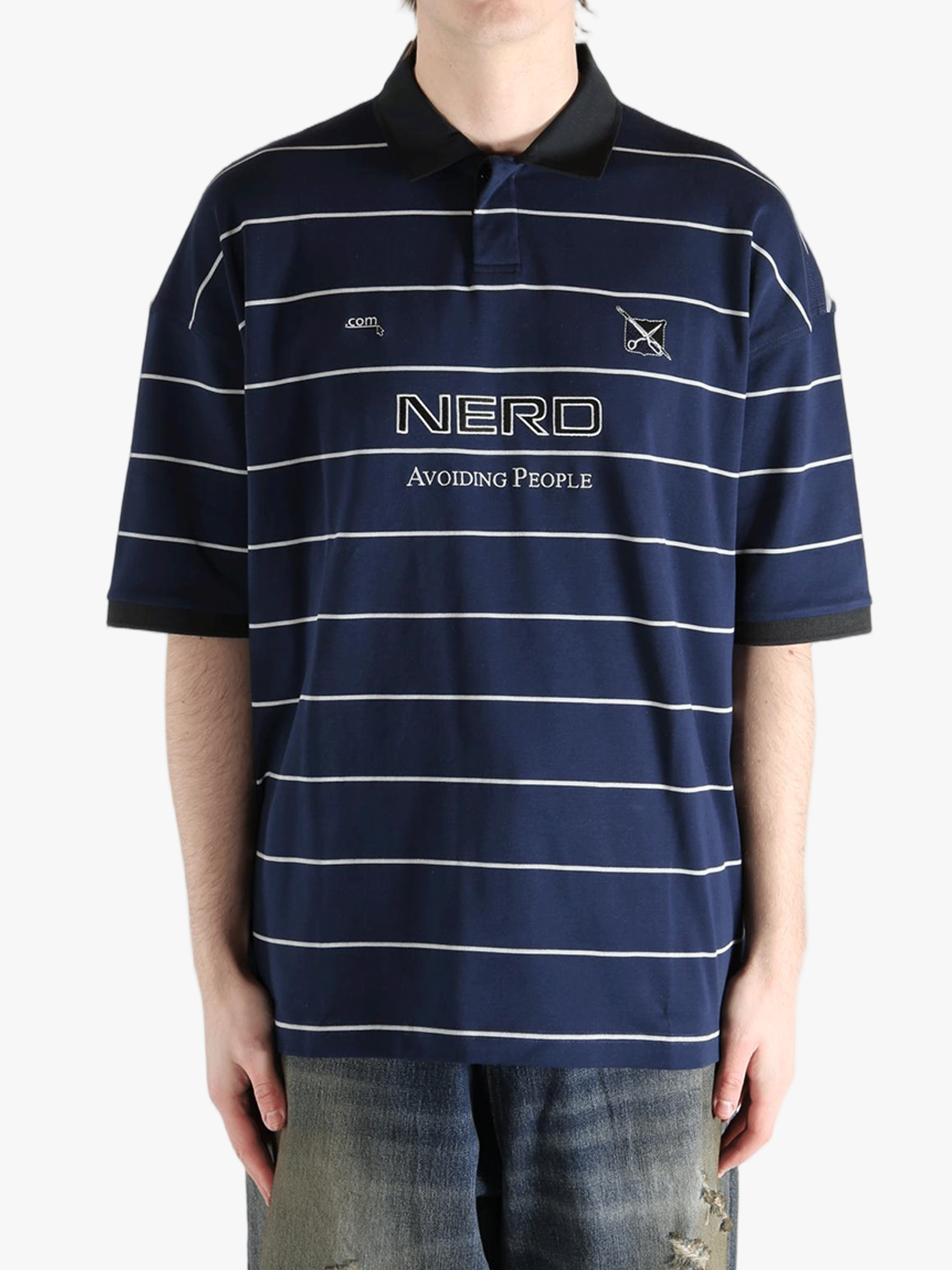 Blue shirt worn by a person, showing the  shirt fit