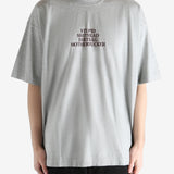 GREY MELANGE T-shirt worn by a person, showing the T-shirt fit