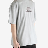 GREY MELANGE T-shirt worn by a person, showing the T-shirt fit