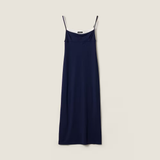 Navy dress, front view