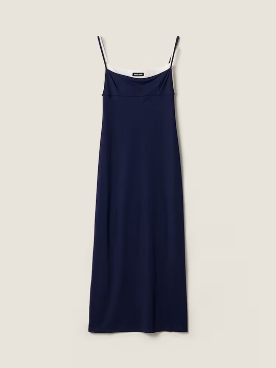 Navy dress, front view