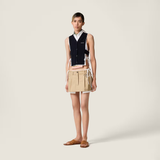 Tan skirt, full body view