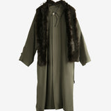 Green coat, front view