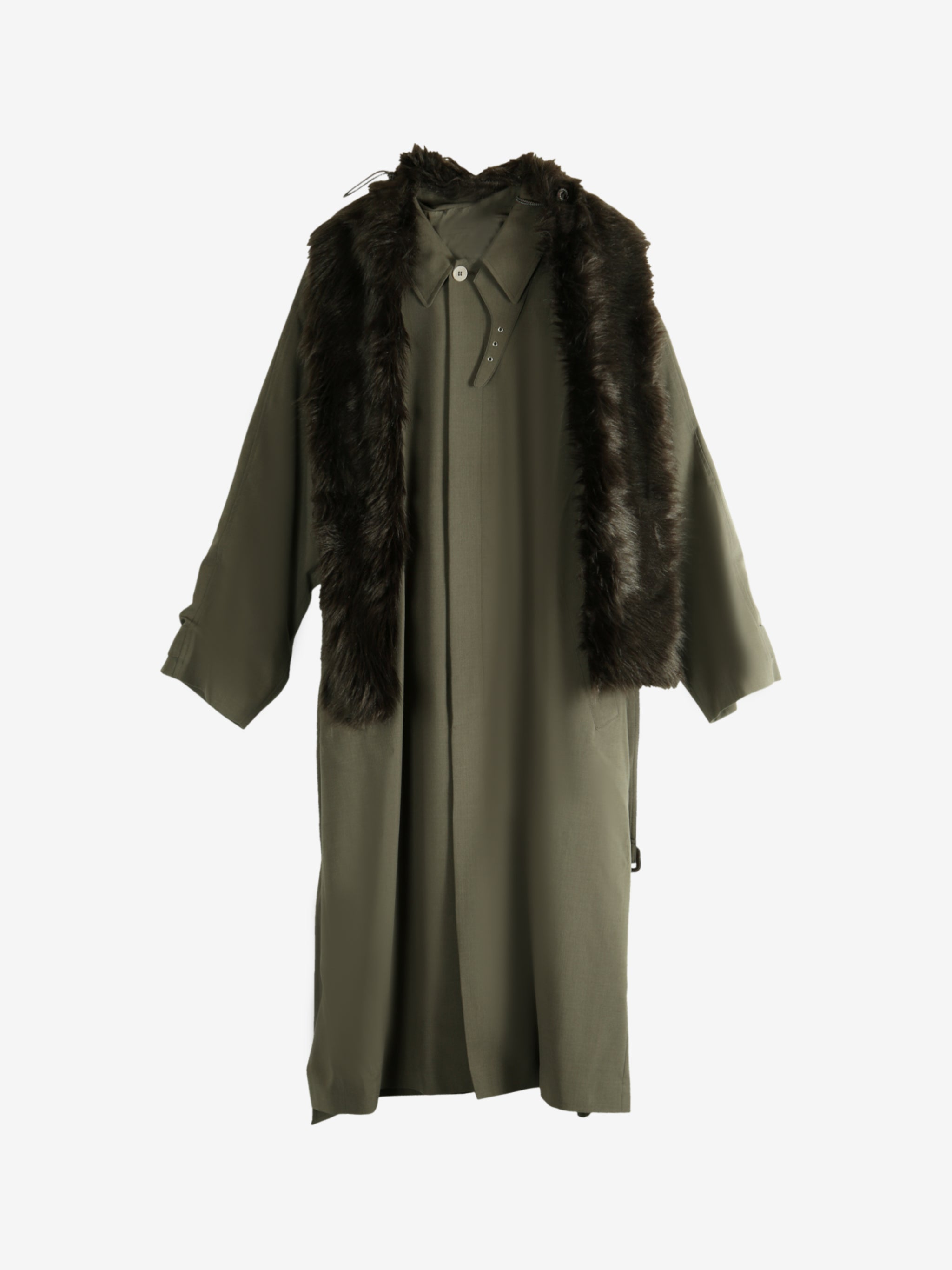 Green coat, front view