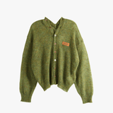 Green cardigan, front view