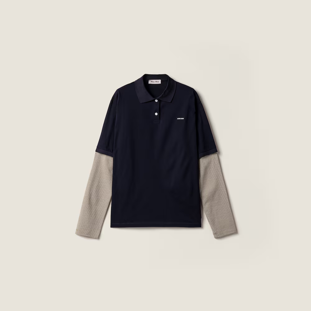 Navy shirt, front view