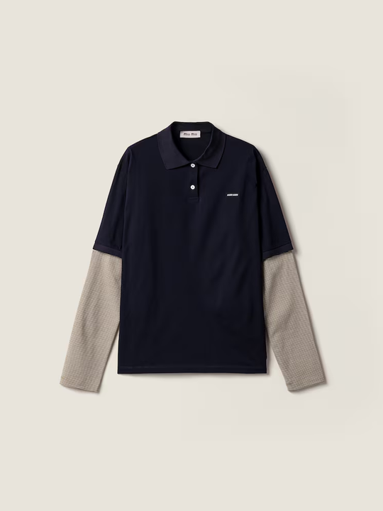 Navy shirt, front view