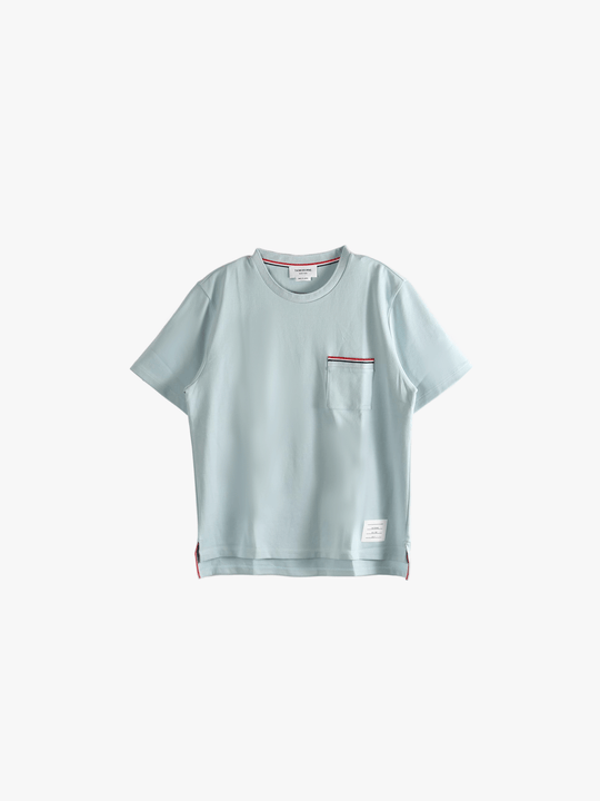 Blue t-shirt, front view