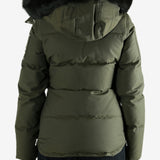 Green jackets worn by a person, showing the jackets fit