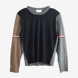 Blue knitwear, front view