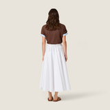 Brown shirt, full body view