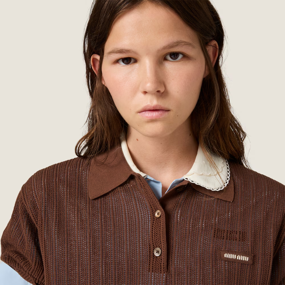 Brown shirt worn by a person, showing the shirt fit