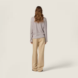 Brown knitwear, full body view