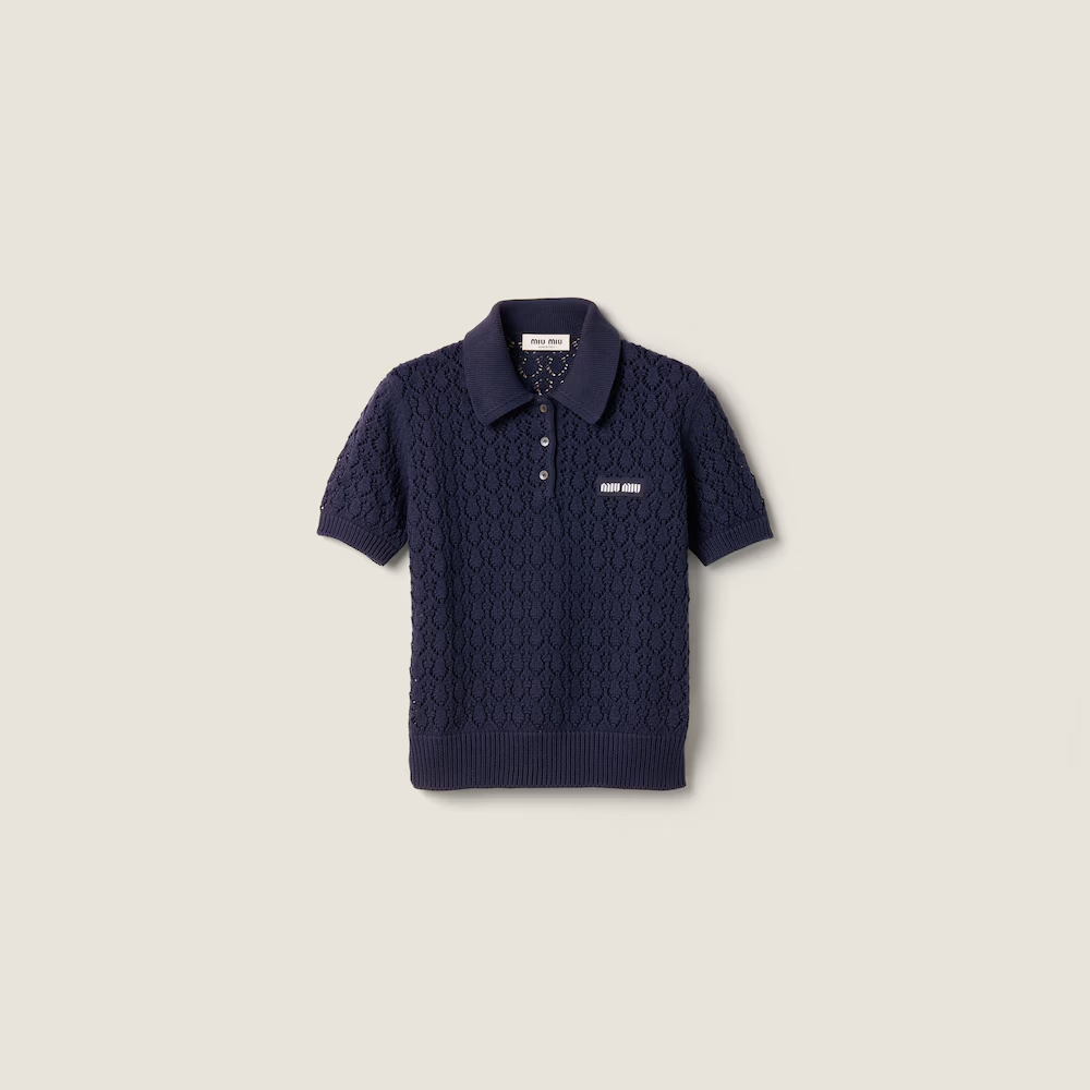 Navy shirt, front view