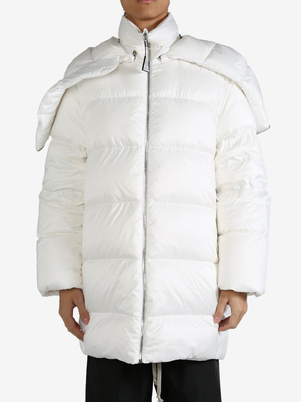 RICK OWENS X MONCLER - Unisex Woven Hooded Cyclopic Coat