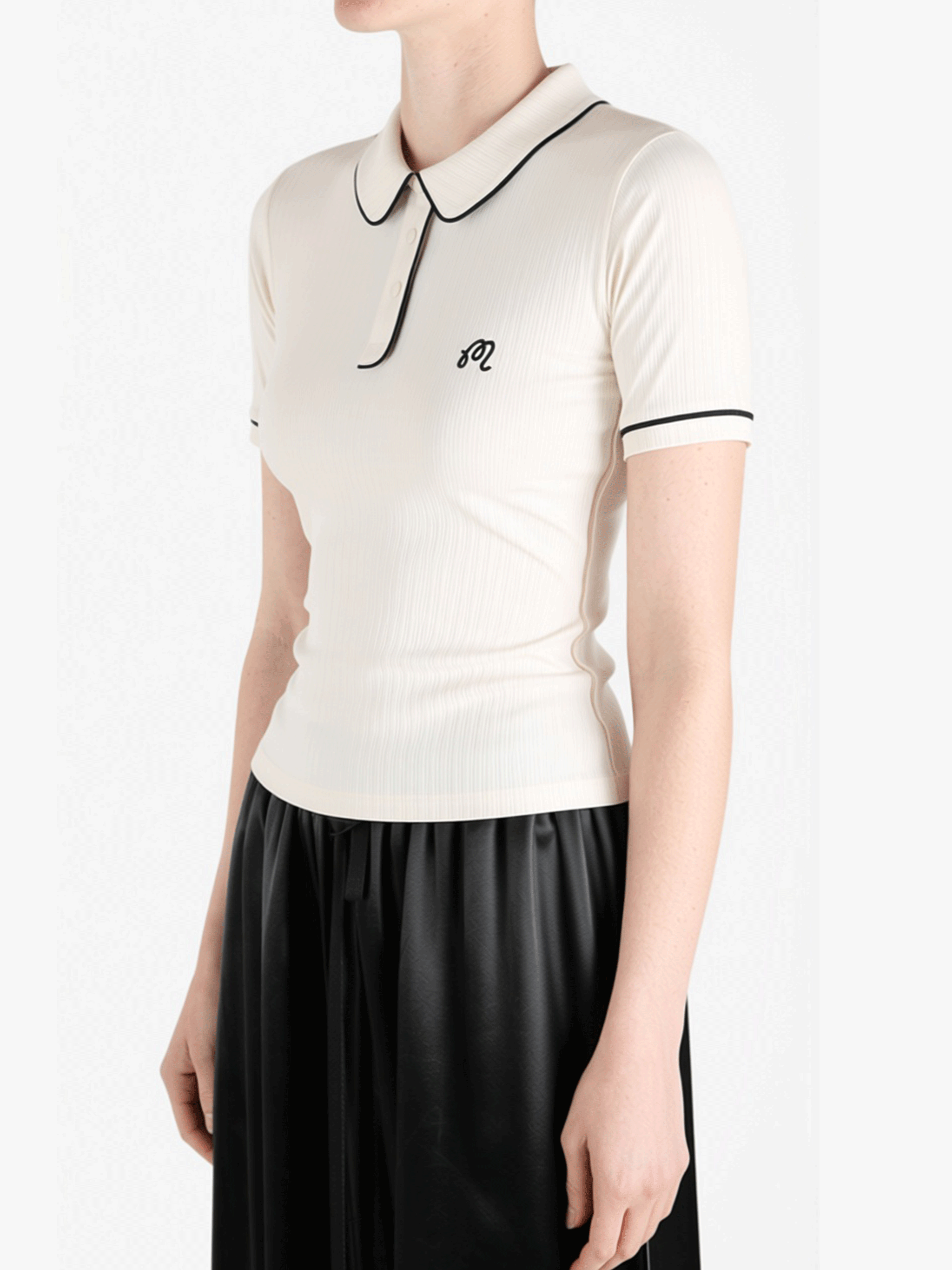 White t-shirt worn by a person, showing the t-shirt fit
