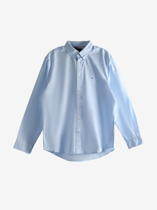 Blue shirt, front view