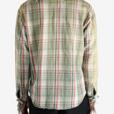 Green shirts worn by a person, showing the shirts's fit