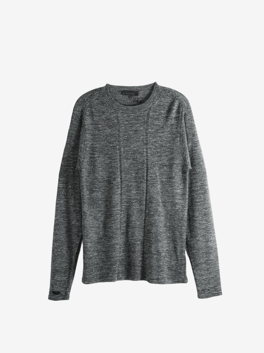 Gray long-sleeve shirt on a white background