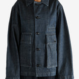 Blue jacket worn by a person, showing the jacket fit