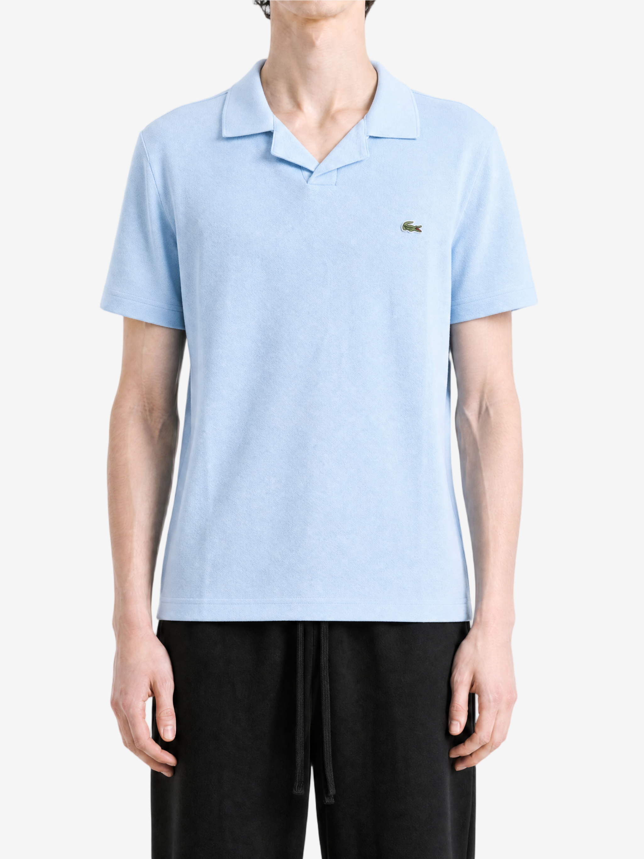 Blue shirt, full body view