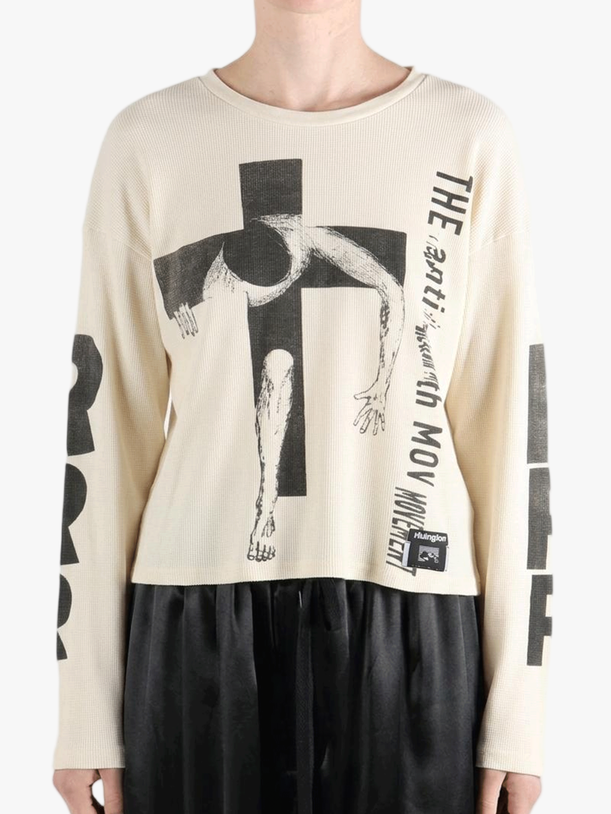 White t-shirt worn by a person, showing the t-shirt fit