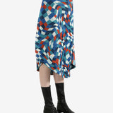 Blue skirts worn by a person, showing the skirt's fit