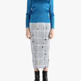 Blue top , full body view