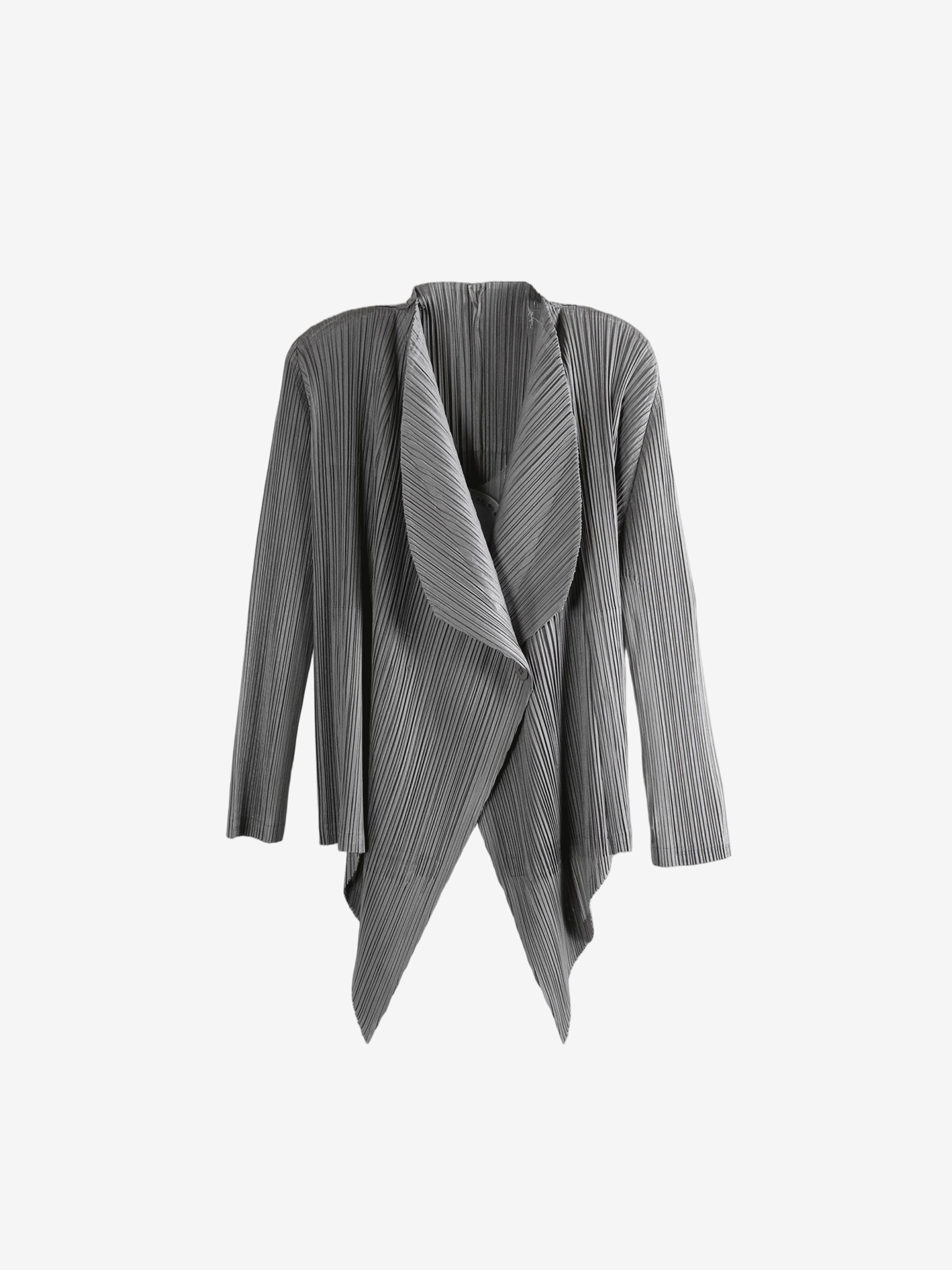 Grey cardigan, front view